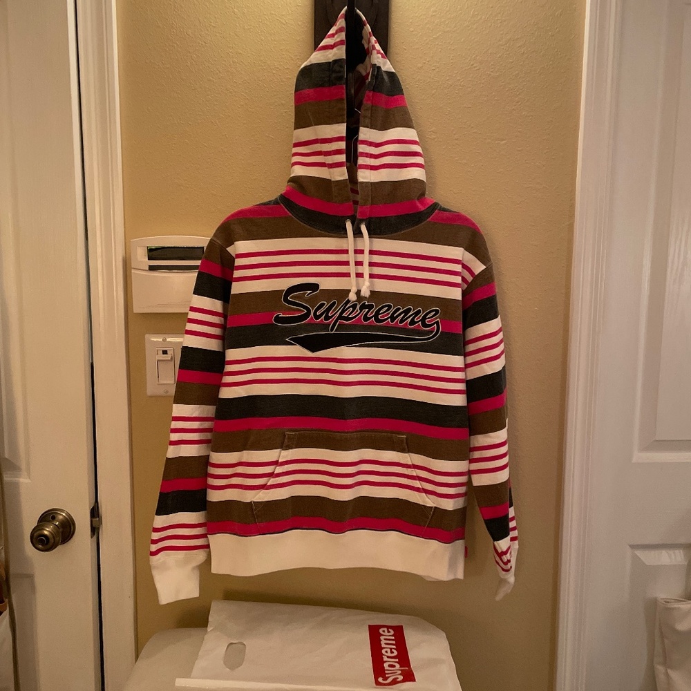 Striped Supreme hoodie